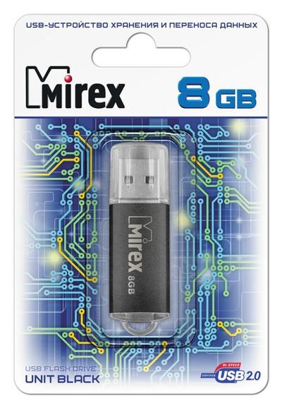 Накопитель USB 8Gb Mirex UNIT BLACK