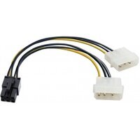 Переходник питания PCI-Express 6pin (от 2х разъемов Molex (IDE) блока питания), 15см Exegate (138937