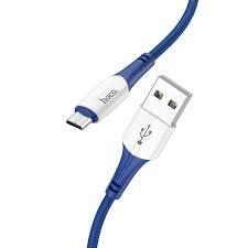 Кабель Hoco MicroUSB X70, 2.4А, тканевая оплетка, 1м, синий