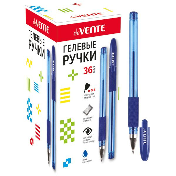 Ручки гелевые синие deVENTE