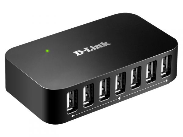 USB-хаб разветвитель на 7 портов D-Link Dub-H7, чёрный