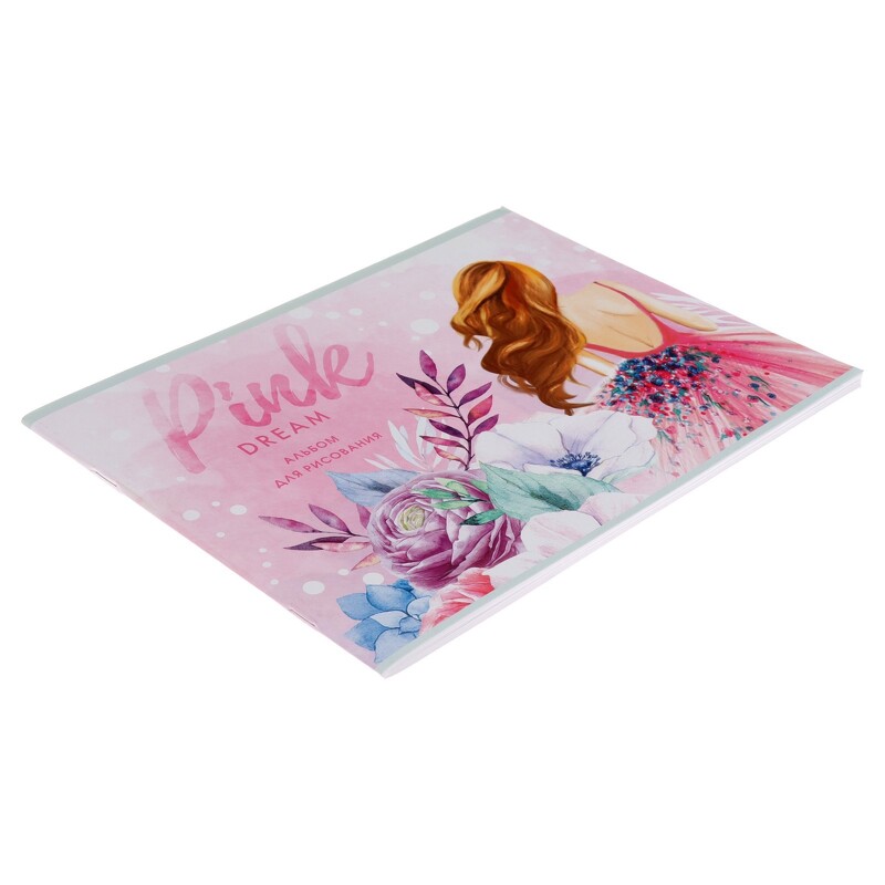 Альбом д/рис А4 40л на скреп Calligrata Pink dream, обл мел бум 120г/м², вн бл офс 100г/м² 5666539
