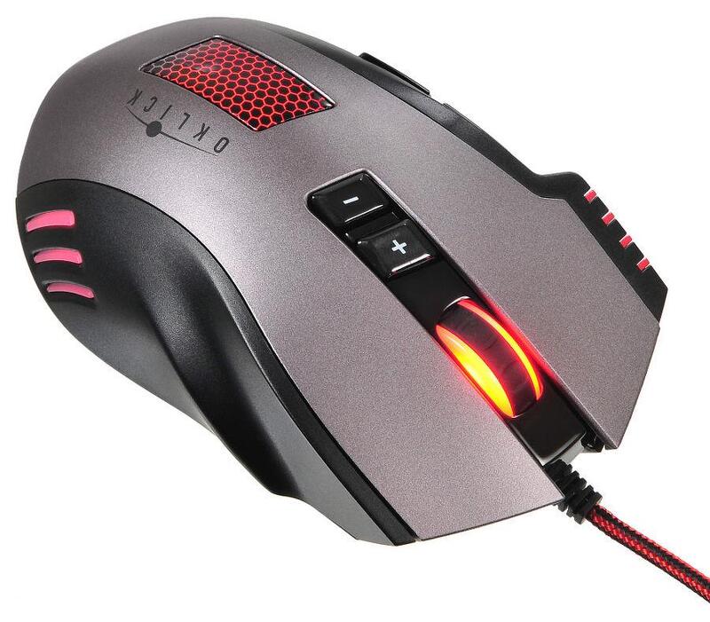 Манипулятор Oklick 805G V2 черный/серый оптическая (3200dpi) (игровая мышь)