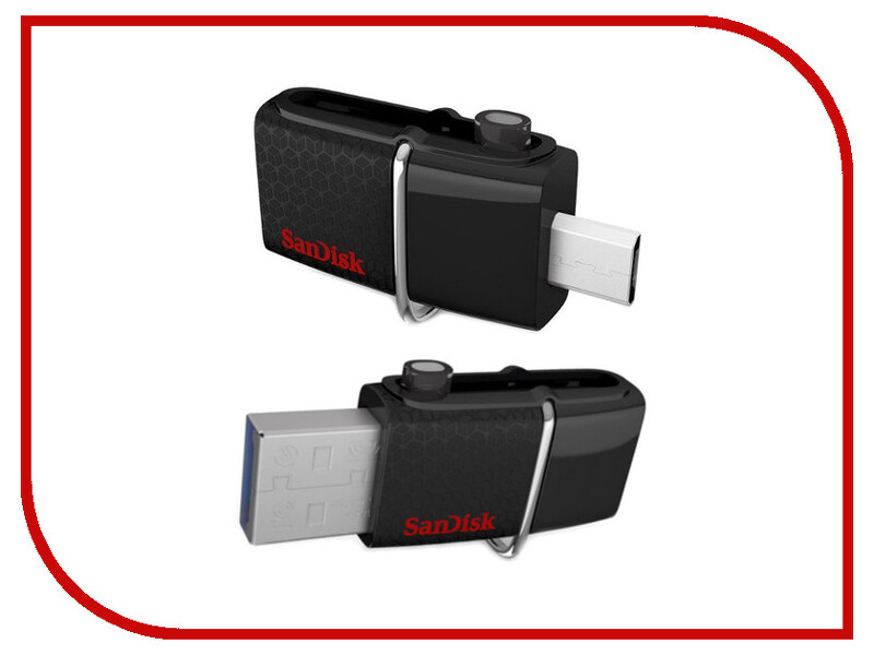 Накопитель USB 3.0 Flash Drive 16Gb Sandisk Ultra Dual black (SDDD2-016G-GAM46)