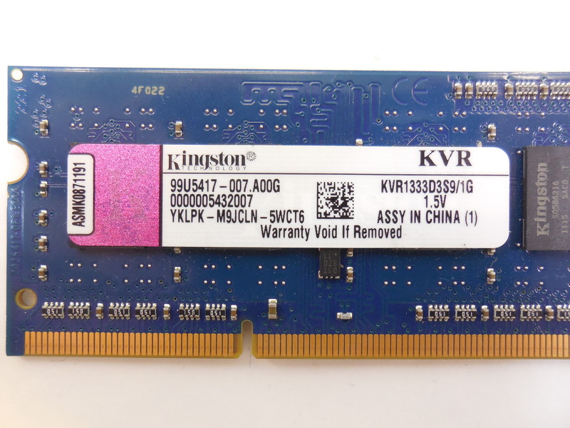 Модуль памяти 1024Mb DDR3 SODIMM (PC10600, 1333MHz