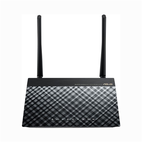 Маршрутизатор Asus DSL-N14U ADSL2+ 802.11g/n xDSL RJ-45 ext черный 300Mbps USB Printer