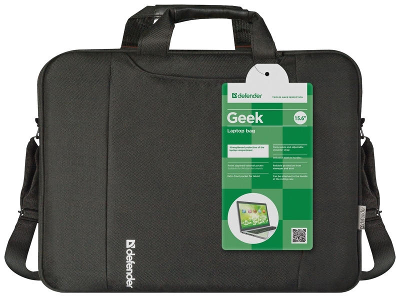 Сумка для ноутбука Defender Geek 15.6" для ноут. черная ткань
