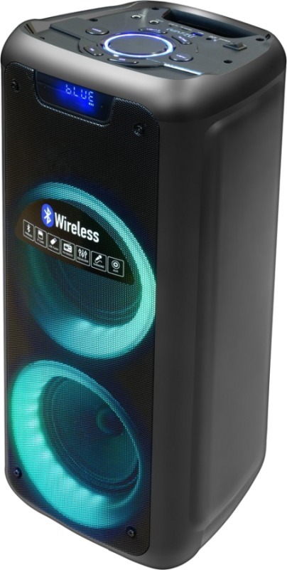 Колонка Ginzzu GM-211, 90W RMS, Karaoke, Bluetooth+FM+USB+SD+LED+ПДУ, черный