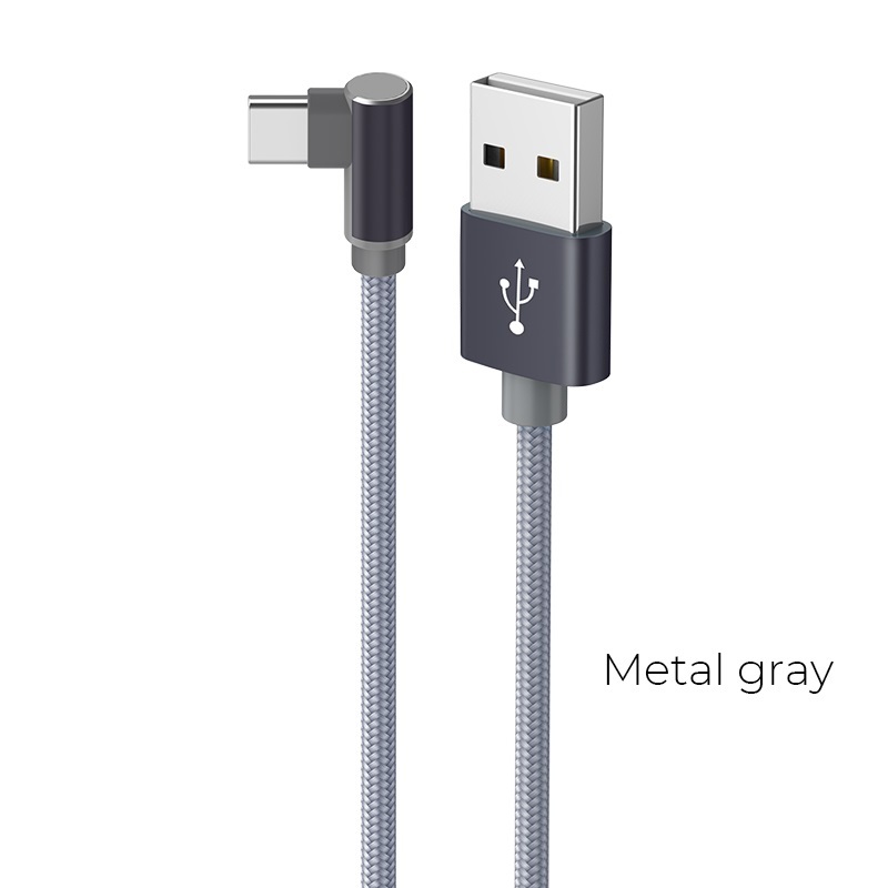Кабель BOROFONE USB - Type-C BX26, 1 м, метал.серый