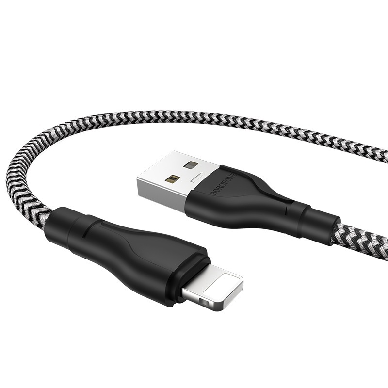 Кабель BOROFONE для iPhone 5/6 BX39, 1 м, 2,4A, черно-белый
