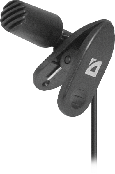 Микрофон DEFENDER MIC-109 черный, на прищепке, 1,8 м