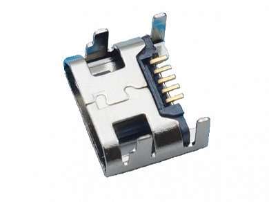 Гнездо USB micro B 5pin на плату (выводы крепления вниз + рога) (B-5 SAD1)