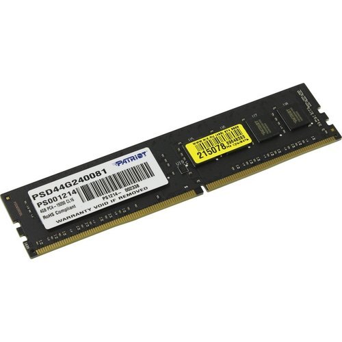 Модуль DIMM DDR4 SDRAM 4096Мb Patriot (PC4-19200/2400MHz/CL17/1.2В) (PSD44G240081)