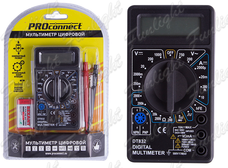 Мультиметр M832(DT832) Proconnect портативный