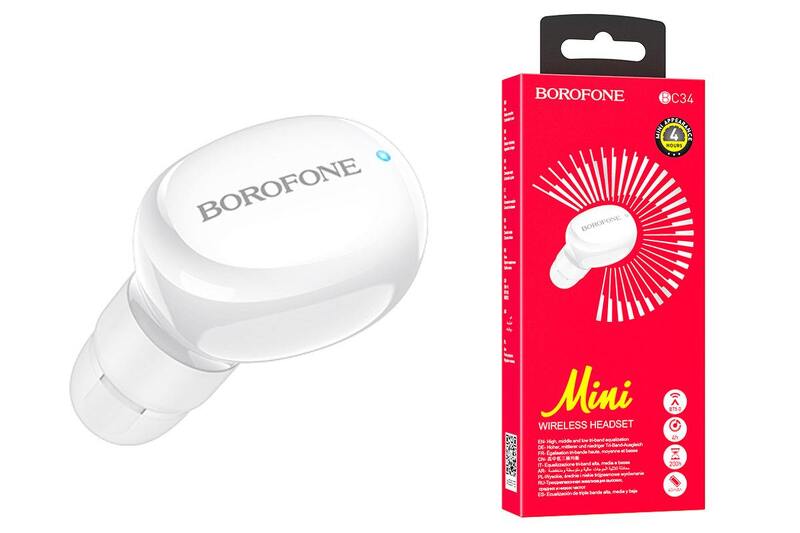 Bluetooth-гарнитура BOROFONE BC34 мини белый