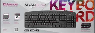 Клавиатура DEFENDER Atlas HB-450 RU, USB, мембран.,104+20кл., черный