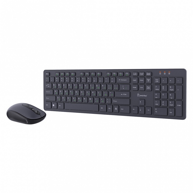 Набор беспр. SmartBuy ONE 240262AG, USB, клавиатура+мышь, черный