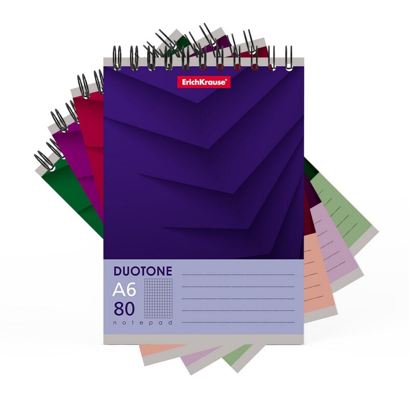 Блокнот А6 80л на гребне Duotone Next,обл мел карт,бл офс70г/м2 4В МИКС 44989 3511870