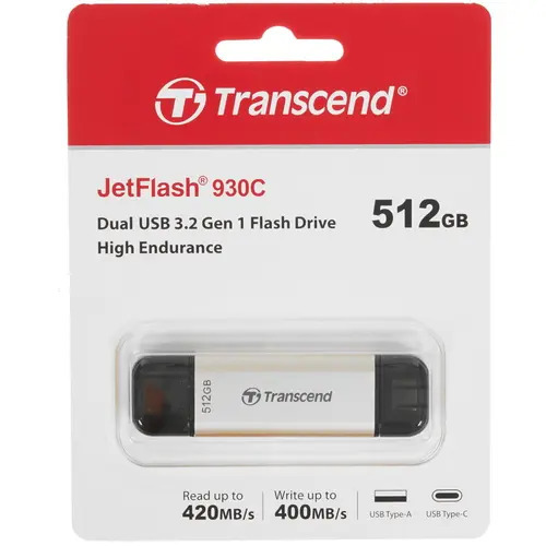Память USB Flash 512 ГБ Transcend JetFlash 930C [TS512GJF930C]