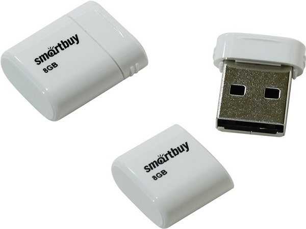Накопитель USB 8Gb SmartBuy Lara White короткая