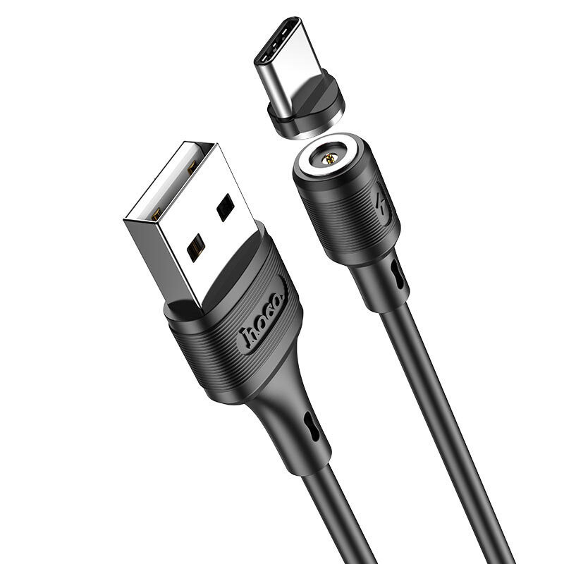 Кабель HOCO USB - Type-C X52, 3A, магнитный, ПВХ, 1м, черный