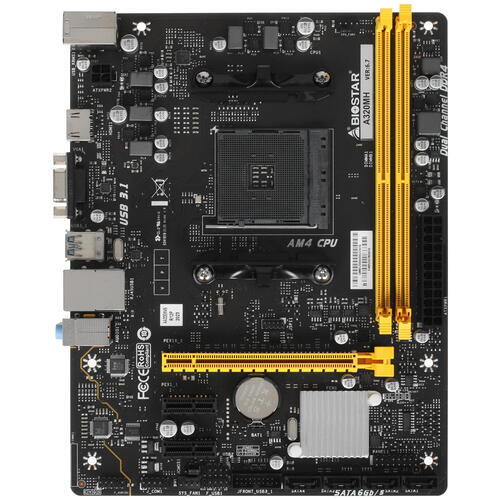 Материнская плата BIOSTAR A320MH mATX RTL (Socket AM4/AMD A320/2xDDR4-2667/D-SUB/HDMI/1xPCI-Ex16/2xP