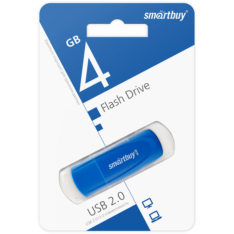 Накопитель USB 4Gb SmartBuy Scout (Blue)