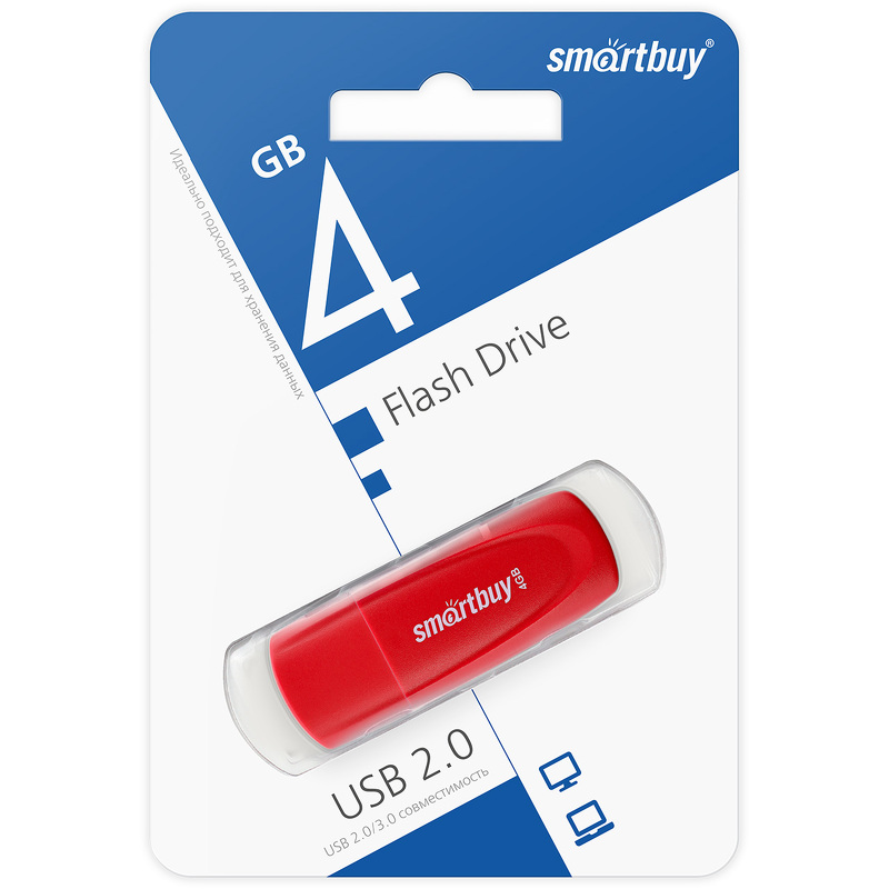 Накопитель USB 4Gb SmartBuy Scout (Red)