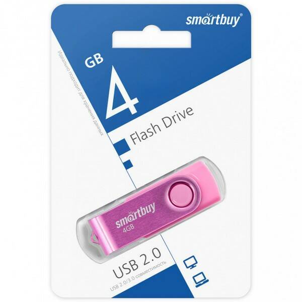 Накопитель USB 4Gb SmartBuy Twist (Pink)