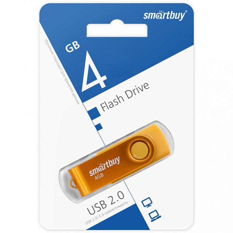 Накопитель USB 4Gb SmartBuy Twist (Yellow)