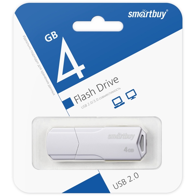 Накопитель USB 4Gb SmartBuy Clue (White)
