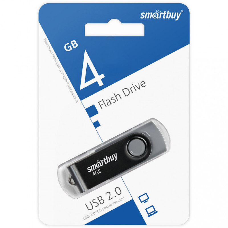Накопитель USB 4Gb SmartBuy Twist (Black)