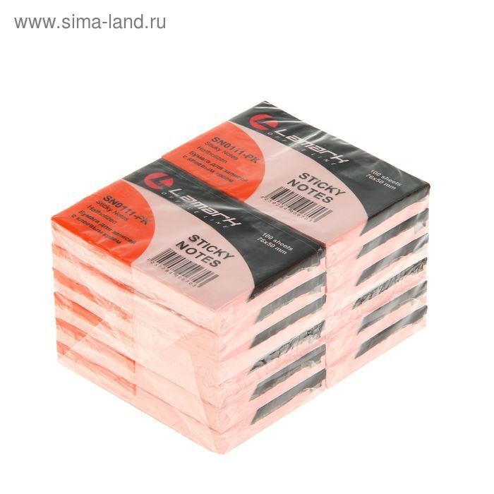 Блок с кл/краем 51*76мм 100л Lamark роз.паст 1111-Pk