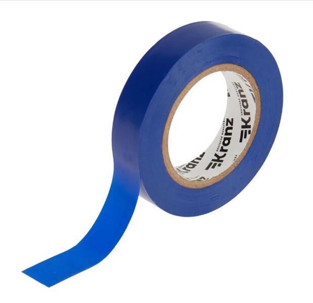 Изолента KRANZ 0.13х15 мм, 20 м, синяя