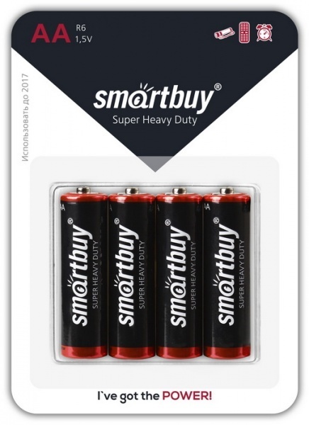 Батарейка SmartBuy Super Heavy Duty R6 (AA) BL4