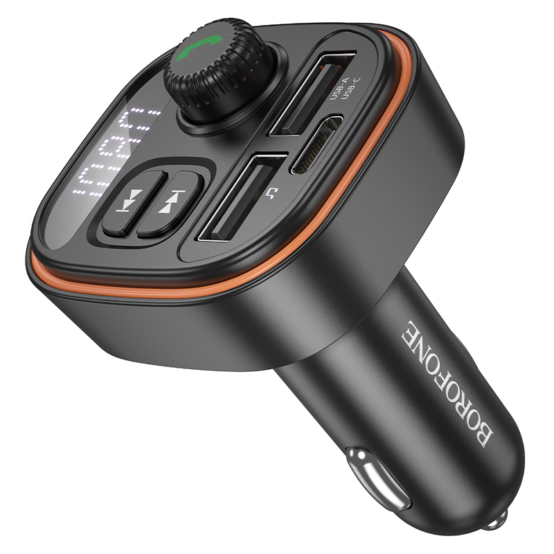 FM modulator BOROFONE BC59, 2USB/1Type-C/BT5.4, QC3.0 черный