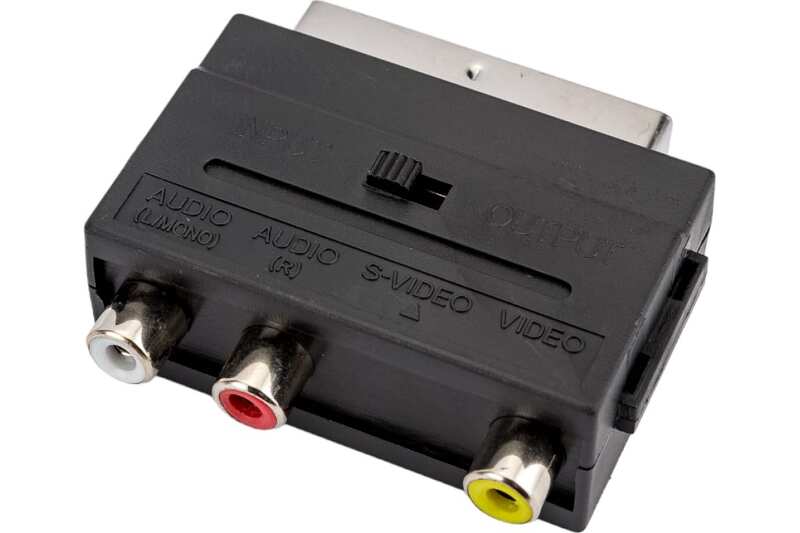 Переходник SCART - 3RCA (шт/3гн) SK10 с переключателем черный