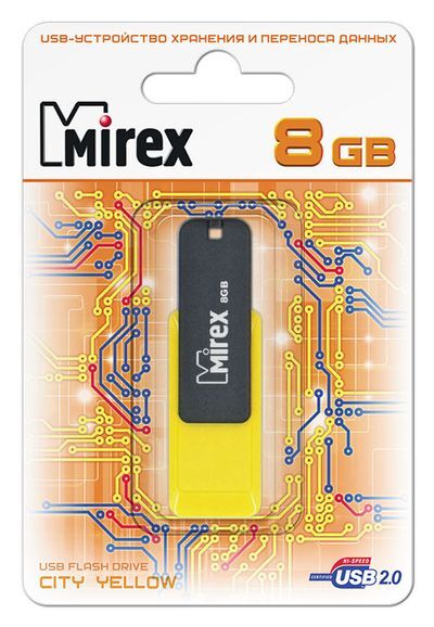 Накопитель USB 8Gb Mirex CITY YELLOW	