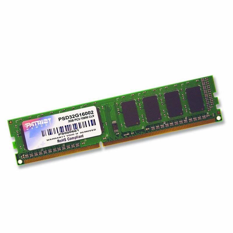 Модуль DIMM DDR3 SDRAM 2048 Mb (PC12800, 1600MHz) Patriot CL11 1.6V (PSD32G160