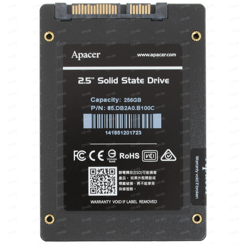 Накопитель SSD 256Gb Apacer AS350 PANTHER (95.DB2A0.P100C) (внутренний SSD, 2.5", 256 Гб, SATA-III, 