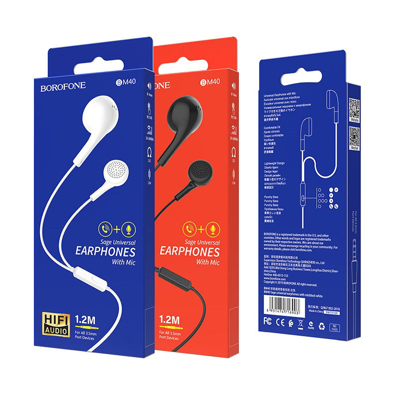 Гарнитура BOROFONE Earphone BM40 черная (16897)