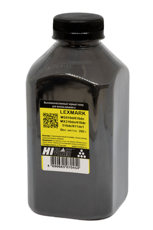 Тонер Hi-Black для Lexmark MS510d/610dn, MX310dn/410de/510de/611de, Bk, 260 г, банка
