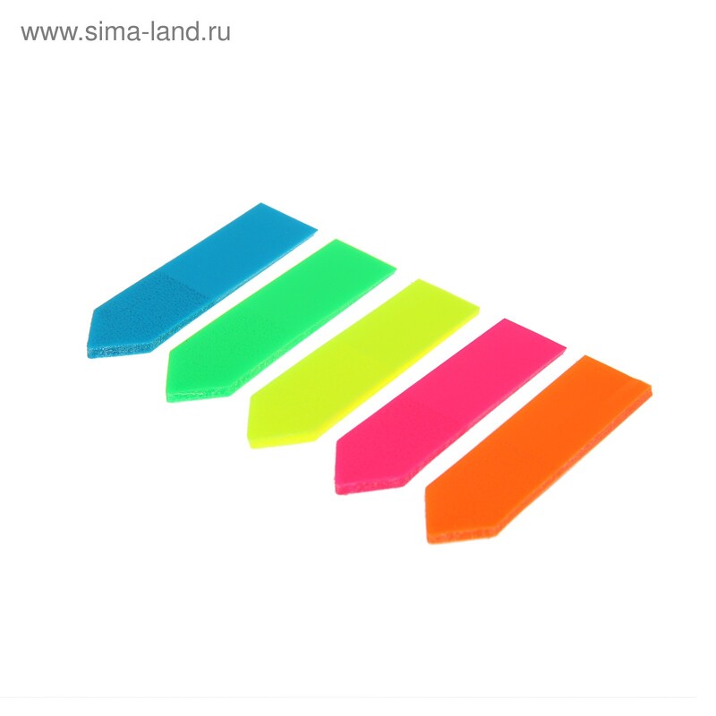 Закладки с клеевым краем пластиковые 12*42мм 5цв*25л Lamark Neon стрелки