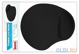 Коврик для мыши гелевый, черный, 230х205х25мм, BURO (BU-GEL/black)