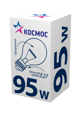 Лампа КОСМОС накаливания Стандарт 95Вт E27 (A50, прозрачная)
