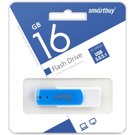 Накопитель USB 16Gb SmartBuy Diamond (blue) 3.0/3.1