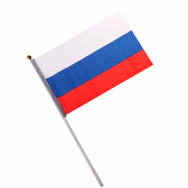 Флаг России, 40 х 60 см, шток 60 см, полиэфирный шёлк   5122441