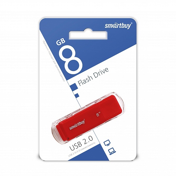 Накопитель USB 8Gb SmartBuy Dock (red)