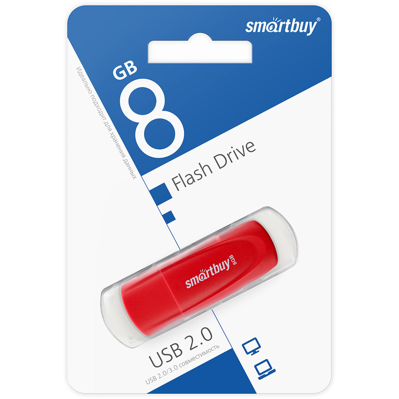 Накопитель USB 8Gb SmartBuy Scout (Red)
