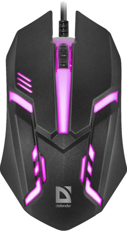 Мышь DEFENDER Cyber MB-560L USB, 3 кн.,1200dpi, подсвет.7цв., черный